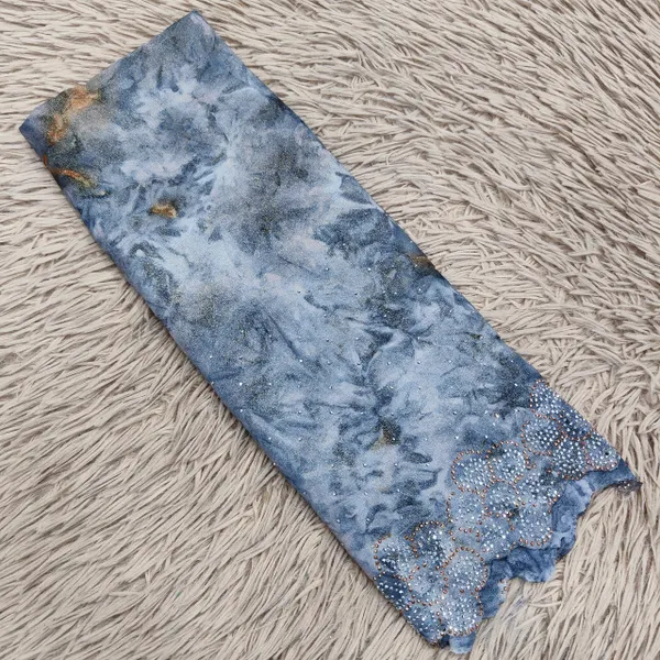 Premium Shimmer Chiffon Hijab with Siroski Stone Work | HJ14